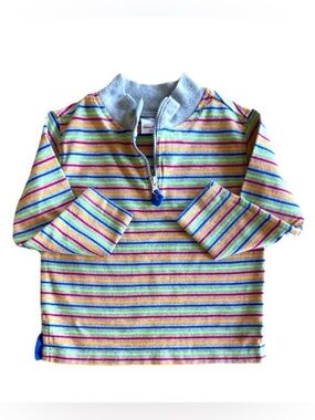 Hanna Andersson Kids 1/4 Zip Rainbow Striped Pullover Size 110- Size 5 Boy Girl